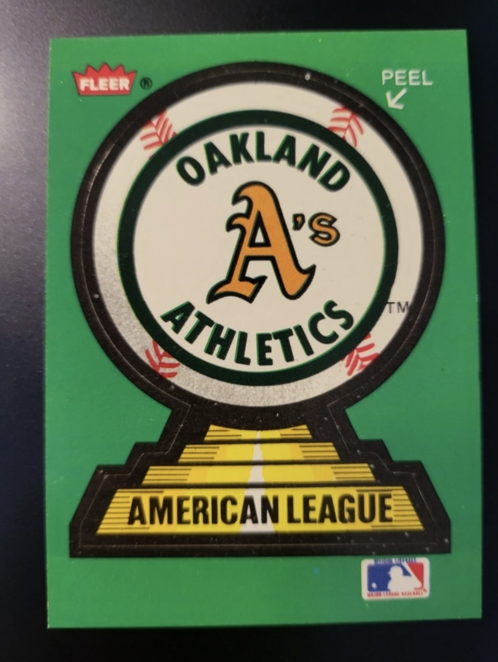 1988 Fleer Sticker STICKER Oakland Athletics Baseball Logo Card Near Mint